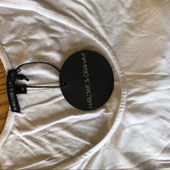 Harlowe & Graham Scoop Neck White Peplum Tank - Picture 3 of 4